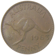 Монета 1 пенни 1963 года Австралия (аверс)