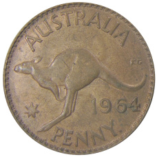 Монета 1 пенни 1964 года Австралия (аверс)
