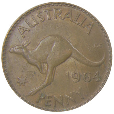 Монета 1 пенни 1964 года Австралия (аверс)