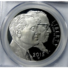 Монета 1 доллар 2015 года W США «75 лет фонду «March of Dimes» (в слабе PCGS PR70DCAM) (реверс)