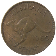 Монета 1 пенни 1960 года Австралия (аверс)