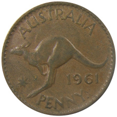 Монета 1 пенни 1961 года Австралия (аверс)