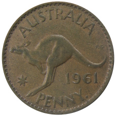 Монета 1 пенни 1961 года Австралия (аверс)