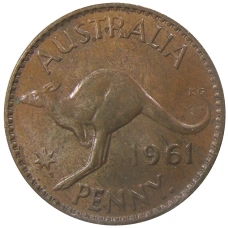 Монета 1 пенни 1961 года Австралия (аверс)