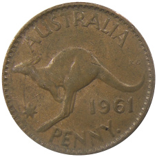 Монета 1 пенни 1961 года Австралия (аверс)