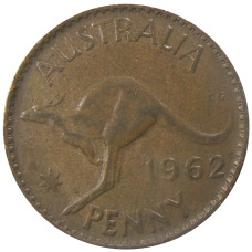 Монета 1 пенни 1962 года Австралия (аверс)