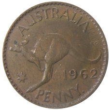 Монета 1 пенни 1962 года Австралия (аверс)