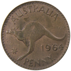 Монета 1 пенни 1964 года Австралия (аверс)