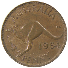 Монета 1 пенни 1964 года Австралия (аверс)