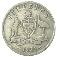 Монета 6 пенсов 1926 года Австралия (аверс)