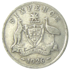 Монета 6 пенсов 1926 года Австралия (аверс)