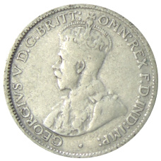 Монета 6 пенсов 1936 года Австралия (реверс)