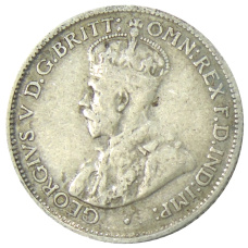 Монета 6 пенсов 1936 года Австралия (реверс)