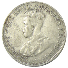 Монета 6 пенсов 1936 года Австралия (реверс)