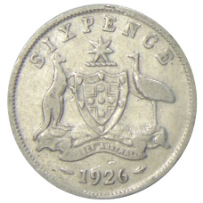 Монета 6 пенсов 1926 года Австралия (аверс)