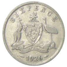 Монета 6 пенсов 1926 года Австралия (аверс)
