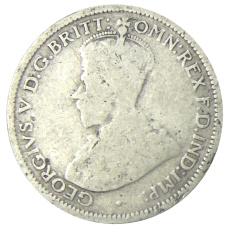 Монета 6 пенсов 1925 года Австралия (реверс)