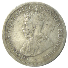 Монета 6 пенсов 1925 года Австралия (реверс)