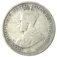 Монета 6 пенсов 1925 года Австралия (реверс)