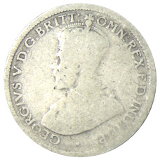 Монета 6 пенсов 1925 года Австралия (реверс)