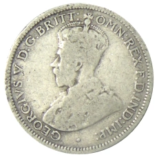 Монета 6 пенсов 1925 года Австралия (реверс)