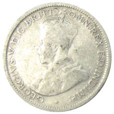 Монета 6 пенсов 1925 года Австралия (реверс)