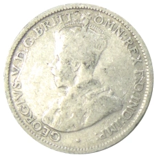 Монета 6 пенсов 1925 года Австралия (реверс)