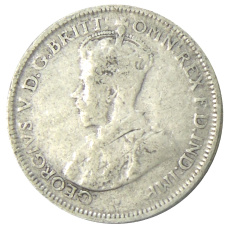 Монета 6 пенсов 1925 года Австралия (реверс)