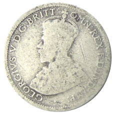 Монета 6 пенсов 1925 года Австралия (реверс)