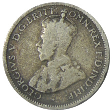 Монета 6 пенсов 1925 года Австралия (реверс)