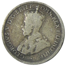 Монета 6 пенсов 1925 года Австралия (реверс)