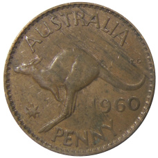 Монета 1 пенни 1960 года Австралия (аверс)