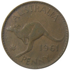 Монета 1 пенни 1961 года Австралия (аверс)