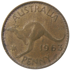 Монета 1 пенни 1963 года Австралия (аверс)