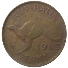 Монета 1 пенни 1963 года Австралия (аверс)