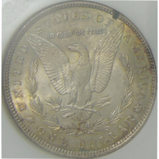 Монета 1 доллар 1886 года США «Доллар Моргана» (в слабе NGC MS 63) (реверс)