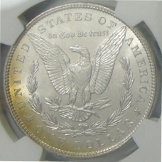 Монета 1 доллар 1887 года США «Доллар Моргана» (в слабе NGC MS 63) (реверс)