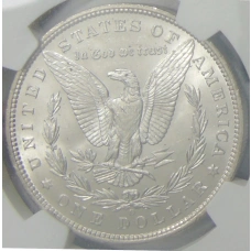 Монета 1 доллар 1885 года О США «Доллар Моргана» (в слабе NGC MS 63) (реверс)