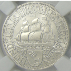 Монета 3 марки 1927 года A Германия «100 лет Бремерхафену» (в слабе ННР MS64) (аверс)