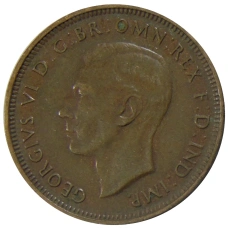 Монета 1/2 пенни 1938 года Австралия (реверс)