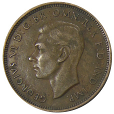 Монета 1/2 пенни 1938 года Австралия (реверс)