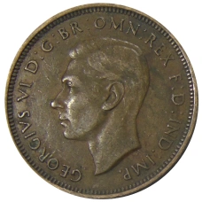 Монета 1/2 пенни 1938 года Австралия (реверс)