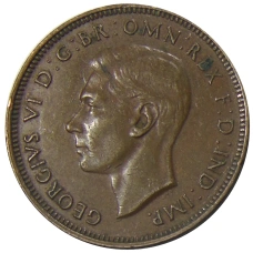 Монета 1/2 пенни 1938 года Австралия (реверс)
