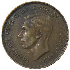 Монета 1/2 пенни 1938 года Австралия (реверс)