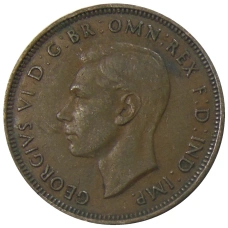 Монета 1/2 пенни 1938 года Австралия (реверс)