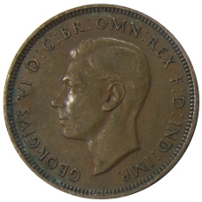 Монета 1/2 пенни 1938 года Австралия (реверс)