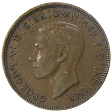 Монета 1/2 пенни 1938 года Австралия (реверс)