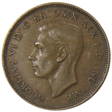 Монета 1/2 пенни 1938 года Австралия (реверс)