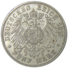 Монета 5 марок 1913 года G Германия (Баден) (реверс)