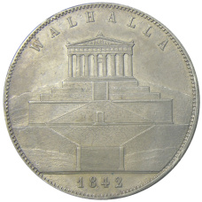 Монета 2 талера 1842 года Бавария «Вальхалла» (аверс)